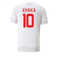 Koszulka piłkarska Szwajcaria Granit Xhaka #10 Strój wyjazdowy MŚ 2022 tanio Krótki Rękaw